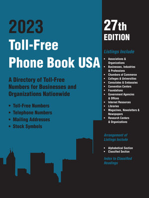 cover image of Toll-Free Phone Book, 2023